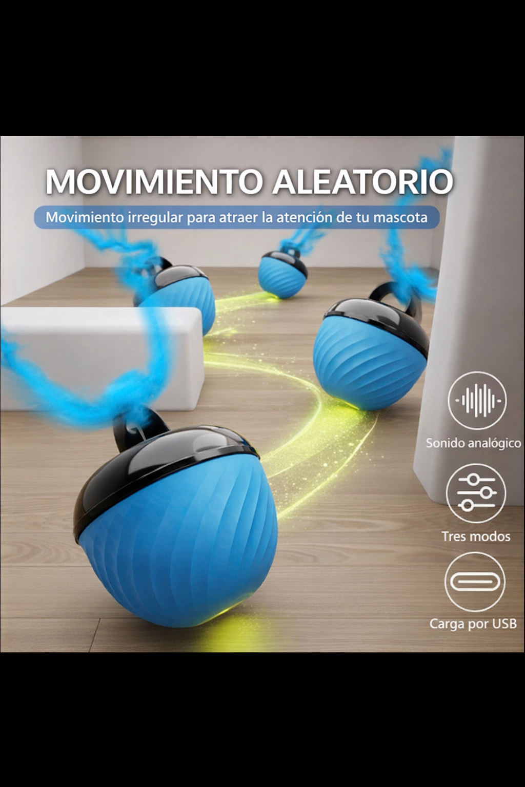 Pelota automática interactiva para mascotas